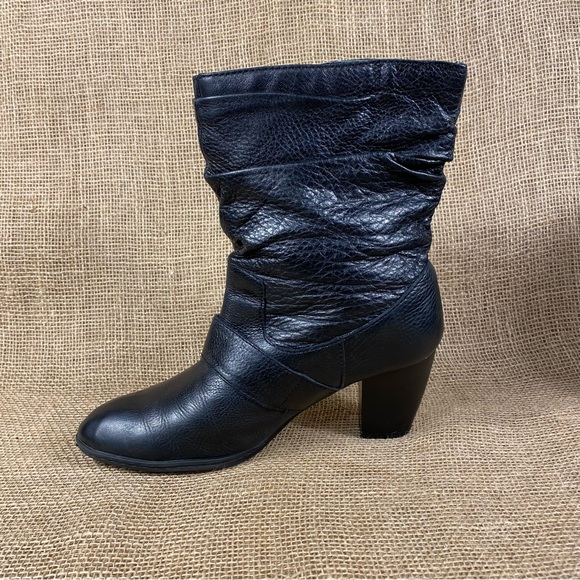 Born boots booties black buckle straps calf high leather women size 10 - Picture 5 of 11